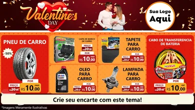 Modelo de TV para TV Horizontal com o tema Valentine's Day para Auto peças