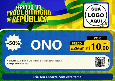 Modelo de Cartaz para Cartaz A4 Horizontal com o tema Feriado da Proclamação da República para Óticas