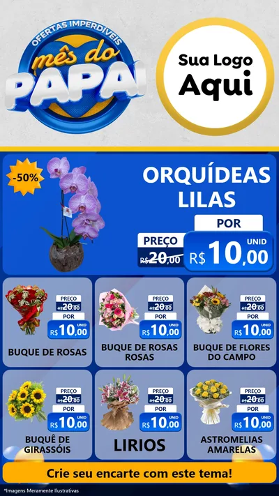 Modelo de Rede Social para Stories com o tema Ofertas Imperdíveis Mês Do Papai para Floricultura e jardim