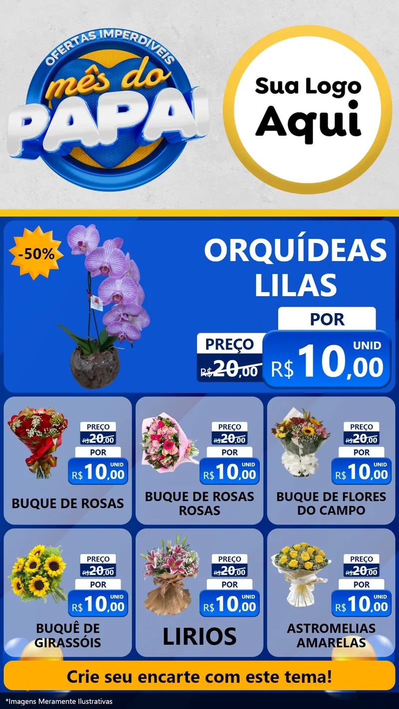 Modelo de Rede Social para Stories com o tema Ofertas Imperdíveis Mês Do Papai para Floricultura e jardim