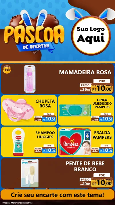 Modelo de TV para TV Vertical com o tema Páscoa de Ofertas para Bebês