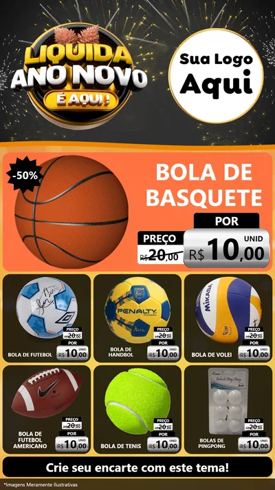 Modelo de Rede Social para Stories com o tema Liquida Ano Novo É Aqui! para Artigos Esportivos