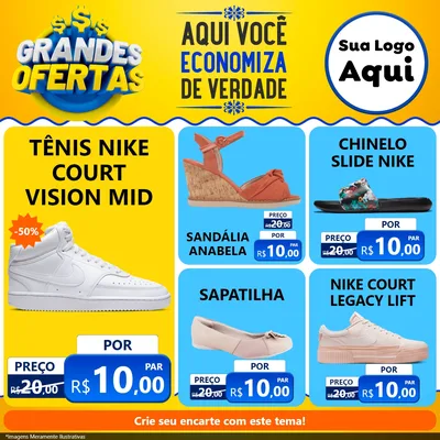 Modelo de Rede Social para Feed Facebook com o tema Grandes Ofertas para Calçados