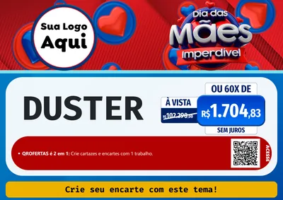 Modelo de Cartaz para Cartaz A4 Horizontal com o tema Dia Das Mães Imperdível para Concessionaria de Carros