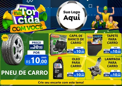 Modelo de Encarte para Encarte A4 Horizontal com o tema Na Torcida Com Você - Copa para Auto peças