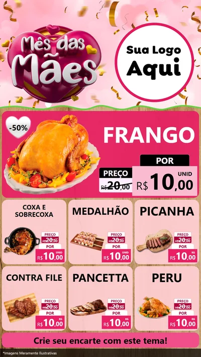 Modelo de Rede Social para Stories com o tema Mês das Mães para Assados