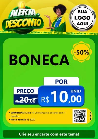 Modelo de Cartaz para Cartaz A4 Vertical com o tema Alerta de Desconto para Brinquedos