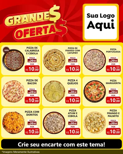 Modelo de Rede Social para Feed Instagram com o tema Grandes Ofertas para Pizzaria