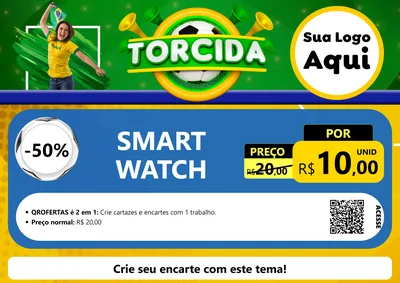 Modelo de Cartaz para Cartaz A4 Horizontal com o tema Torcida para Informática