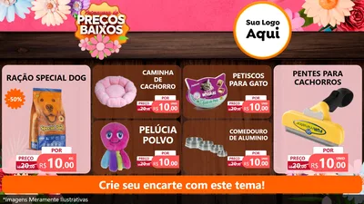 Modelo de TV para TV Horizontal com o tema Primavera de Preços Baixos para Pet Shop