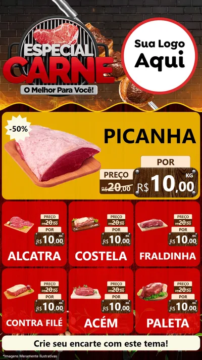 Modelo de Rede Social para Stories com o tema Especial da Carne - O melhor para você! para Açougue