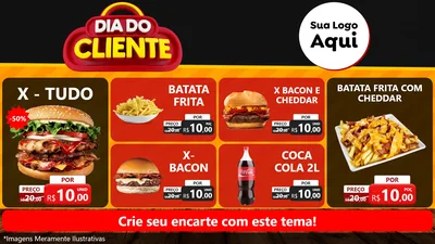 Modelo de TV para TV Horizontal com o tema Dia do Cliente para Hamburgueria