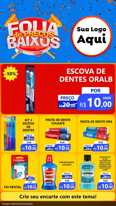 Modelo de Rede Social para Stories com o tema Folia de Preços Baixos para Higiene Pessoal