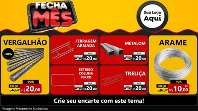 Modelo de TV para TV Horizontal com o tema Fecha Mês para Ferragens