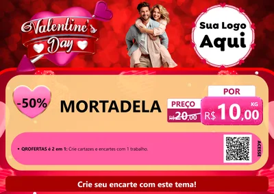 Modelo de Cartaz para Cartaz A4 Horizontal com o tema Valentine's Day para Frios e Laticínios