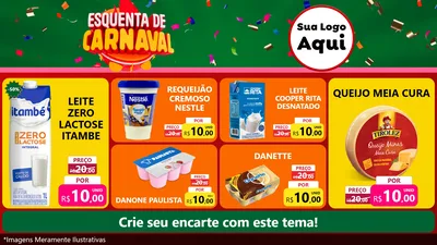 Modelo de TV para TV Horizontal com o tema Esquenta de Carnaval para Frios e Laticínios