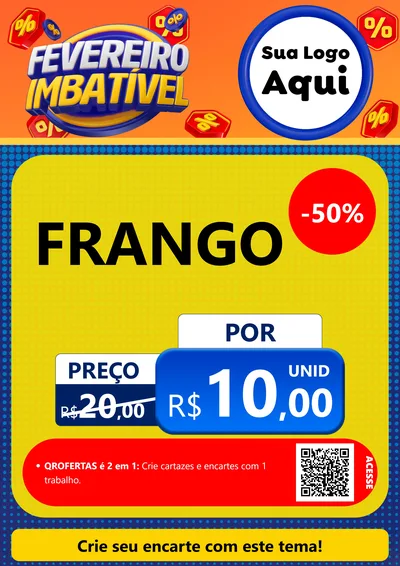 Modelo de Cartaz para Cartaz A4 Vertical com o tema Fevereiro Imbatível para Assados