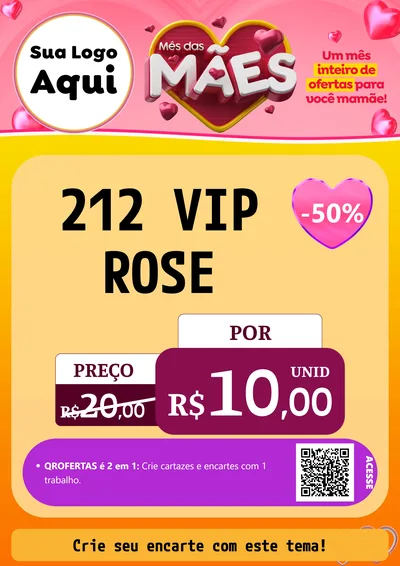 Modelo de Cartaz para Cartaz A4 Vertical com o tema Mês das Mães para Perfumes