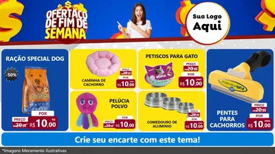 Modelo de TV para TV Horizontal com o tema Ofertaço de Fim de Semana para Pet Shop