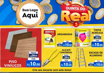 Modelo de Encarte para Encarte A4 Horizontal com o tema Quinta do Real para Material para Construção