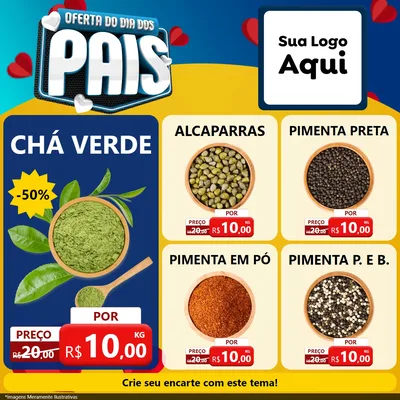 Modelo de Rede Social para Feed Facebook com o tema Oferta Do Dia Dos Pais para Produtos Naturais