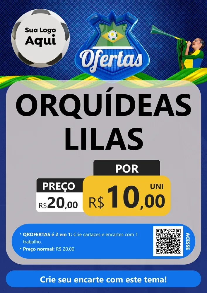 Modelo de Cartaz para Cartaz A4 Vertical com o tema Ofertas (Futebol) para Floricultura e jardim