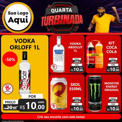 Modelo de Rede Social para Feed Facebook com o tema Quarta Turbinada para Distribuidora de bebidas