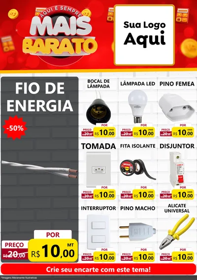 Modelo de Encarte para Encarte A4 Vertical com o tema Mais Barato para Materiais Elétricos