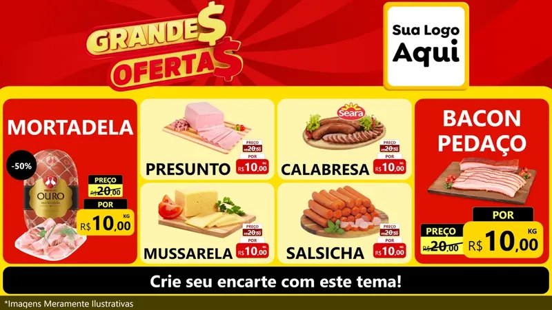 Modelo de TV para TV Horizontal com o tema Grandes Ofertas para Frios e Laticínios