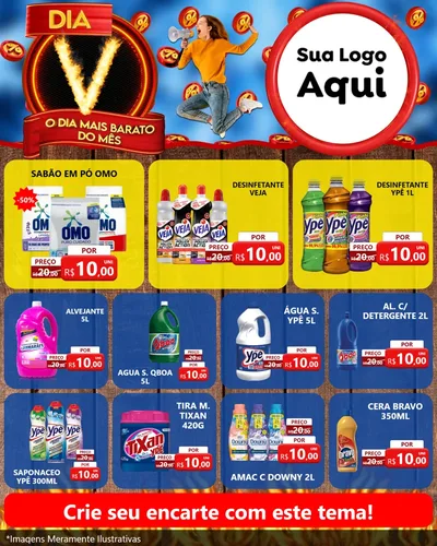 Modelo de Rede Social para Feed Instagram com o tema Dia V - O Dia Mais Barato Do Mês para Produtos de Limpeza