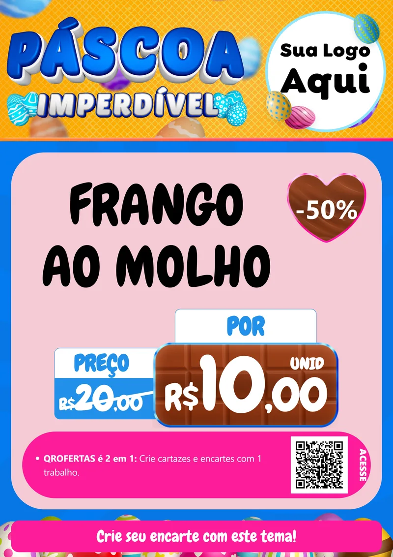 Modelo de Cartaz para Cartaz A4 Vertical com o tema Páscoa Imperdível para Restaurante