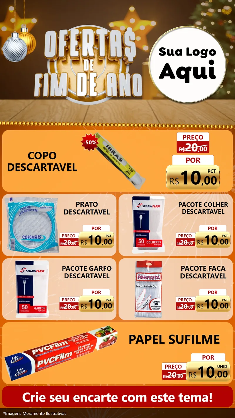 Modelo de TV para TV Vertical com o tema Ofertas de Fim de Ano para Embalagens