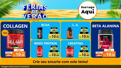 Modelo de TV para TV Horizontal com o tema Férias de Verão para Suplementos alimentares