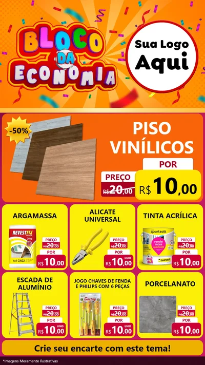 Modelo de Rede Social para Stories com o tema Bloco da Economia para Material para Construção