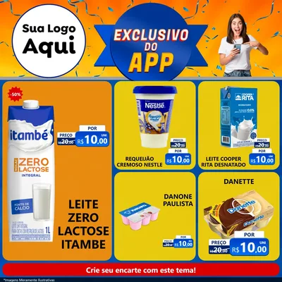 Modelo de Rede Social para Feed Facebook com o tema Exclusivo do Aplicativo para Frios e Laticínios