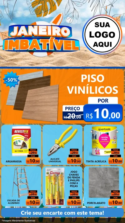 Modelo de Rede Social para Stories com o tema Janeiro Imbatível para Material para Construção