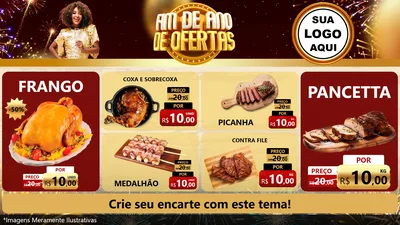 Modelo de TV para TV Horizontal com o tema Fim de Ano de Ofertas para Assados