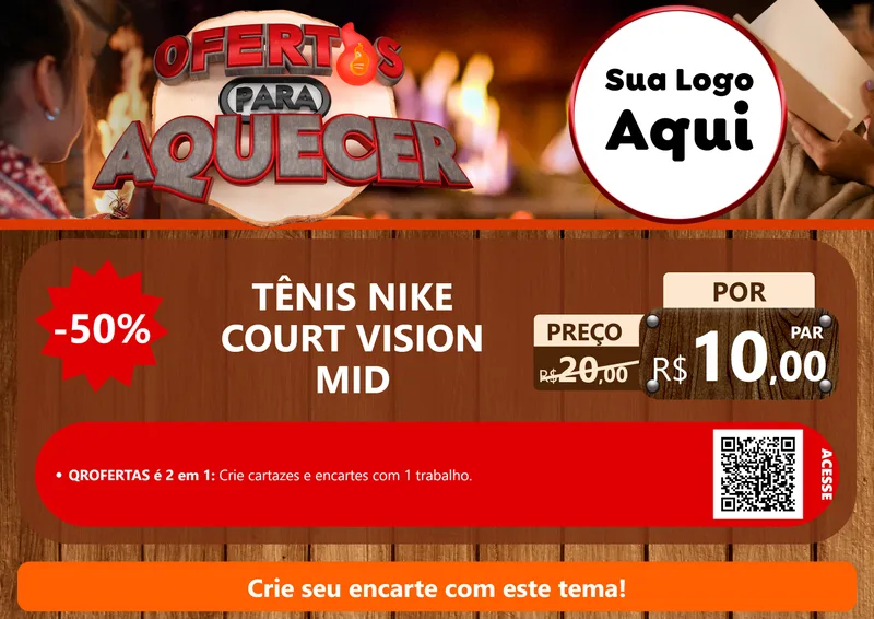 Modelo de Cartaz para Cartaz A4 Horizontal com o tema Ofertas Para Aquecer para Calçados