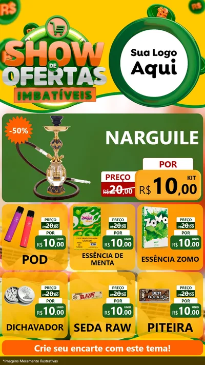 Modelo de Rede Social para Stories com o tema Show de Ofertas Imbatíveis para Tabacaria
