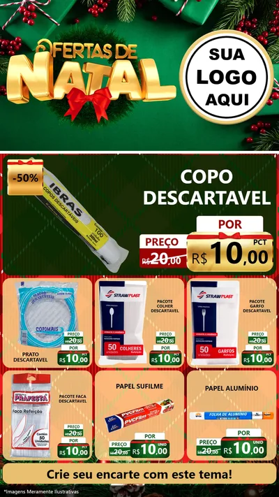 Modelo de Rede Social para Stories com o tema Ofertas de Natal para Embalagens