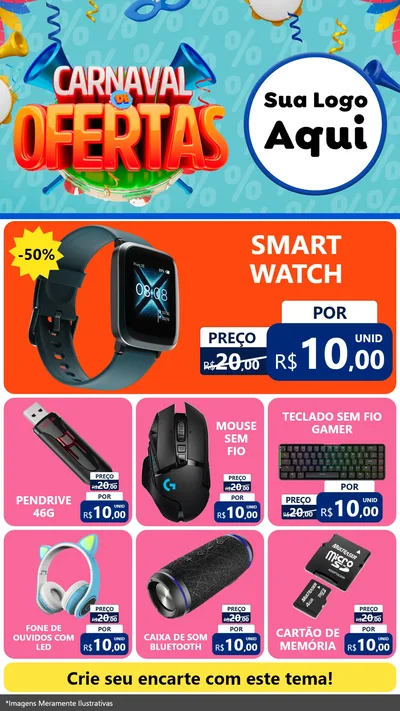 Modelo de Rede Social para Stories com o tema Carnaval de Ofertas para Informática