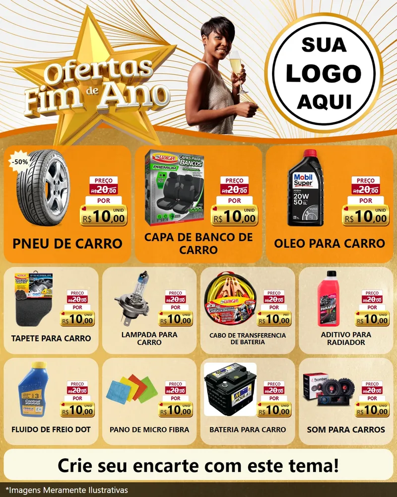 Modelo de Rede Social para Feed Instagram com o tema Ofertas Fim de Ano para Auto peças