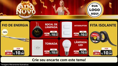 Modelo de TV para TV Horizontal com o tema Super Ano Novo para Materiais Elétricos