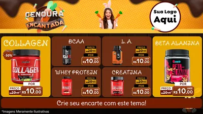 Modelo de TV para TV Horizontal com o tema Cenoura Encantada - Páscoa para Suplementos alimentares