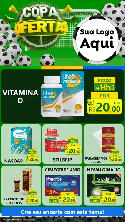 Modelo de Rede Social para Stories com o tema Copa De Ofertas para Farmácia
