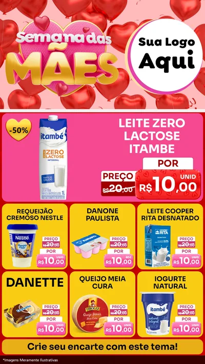 Modelo de Rede Social para Stories com o tema Semana Das Mães para Frios e Laticínios