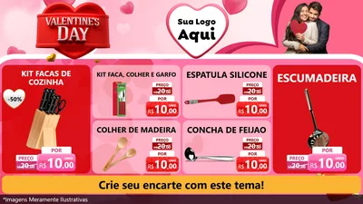 Modelo de TV para TV Horizontal com o tema Valentine's Day para Utilidades Domésticas