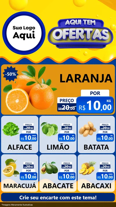 Modelo de Rede Social para Stories com o tema Aqui Tem Ofertas para Hortifrúti