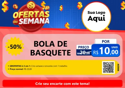 Modelo de Cartaz para Cartaz A4 Horizontal com o tema Ofertas Da Semana para Artigos Esportivos