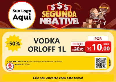 Modelo de Cartaz para Cartaz A4 Horizontal com o tema Segunda Imbatível para Distribuidora de bebidas